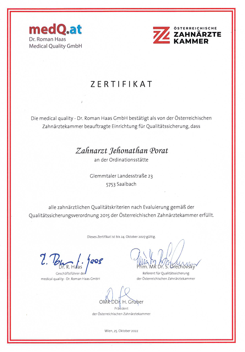 Zertifikat-Ordination