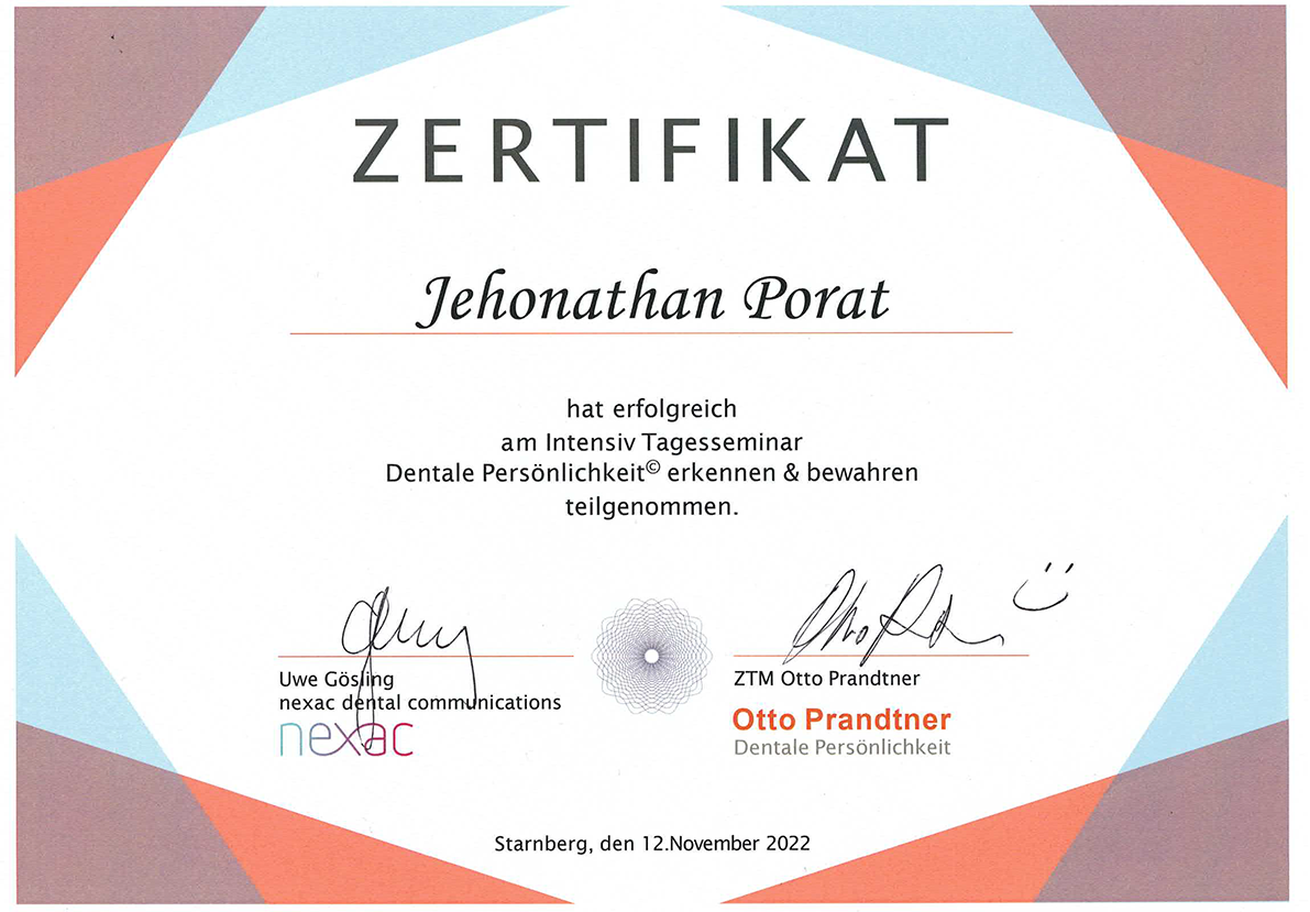 Zertifikat-dentale-Perönlichkeit-erkennen-und-bewahren